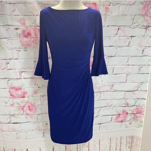 Ralph Lauren Off-The-Shoulder Bell-Sleeve Dress - Picture 2 of 9